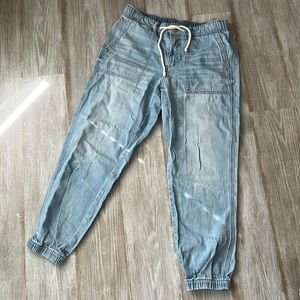 American Eagle Drawstring Waist Ankle Length Cuffed Denim Jeans